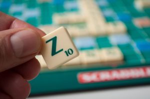 Scrabble bokstav ord med Z
