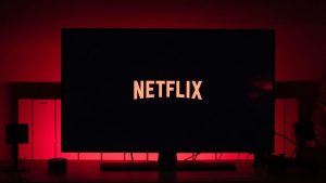 Texten: "Netflix" på Tv-skärm